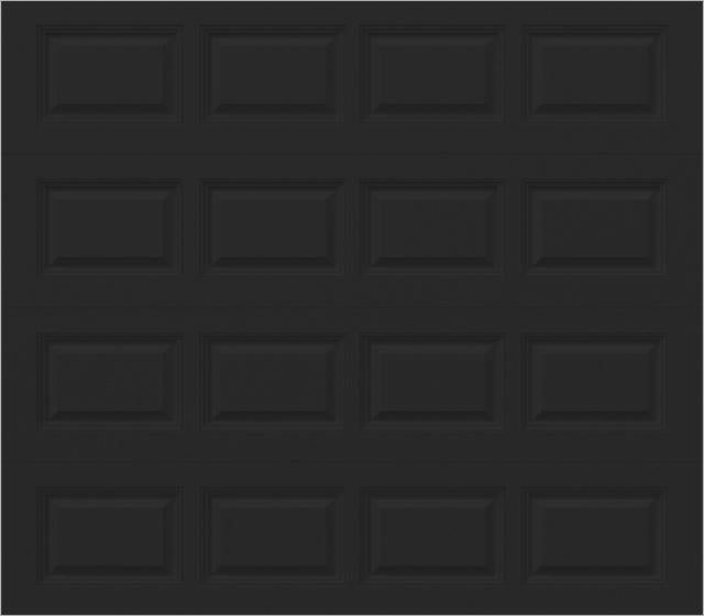 Classic Short Raised Panel - Hurricane Rated in Black (single-car size)
