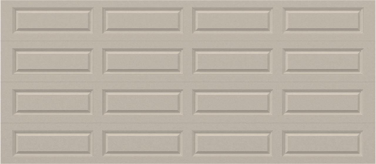 Elegant Long Raised Panel - Hurricane Rated in Almond (double-car size)