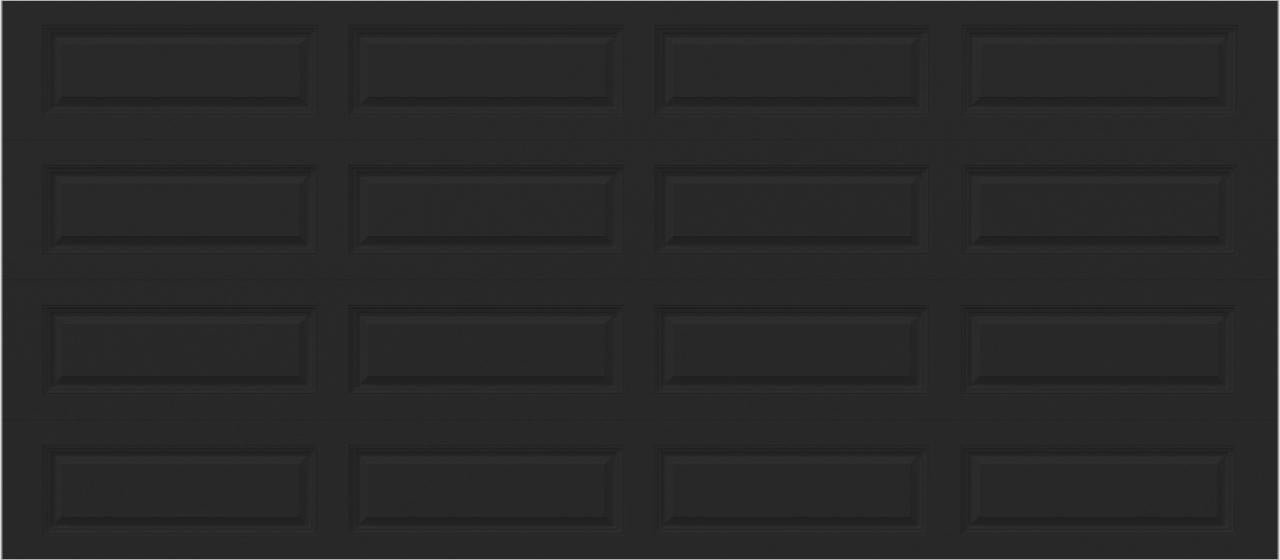 Elegant Long Raised Panel - Hurricane Rated in Black (double-car size)