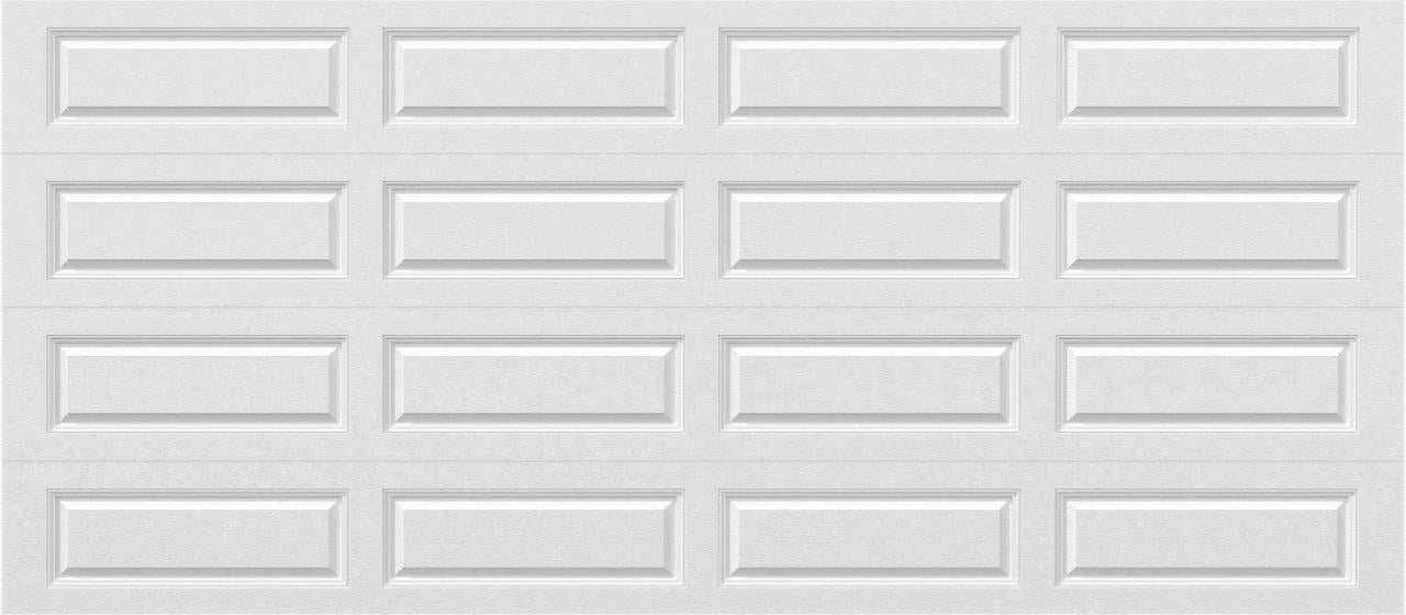 Elegant Long Raised Panel - Hurricane Rated in White (double-car size)