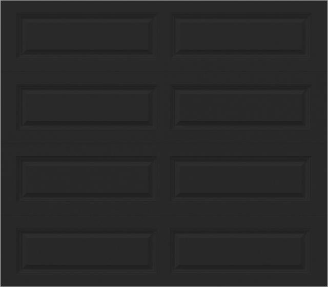 Elegant Long Raised Panel - Hurricane Rated in Black (single-car size)