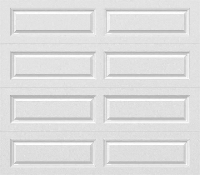 Elegant Long Raised Panel - Hurricane Rated in White (single-car size)